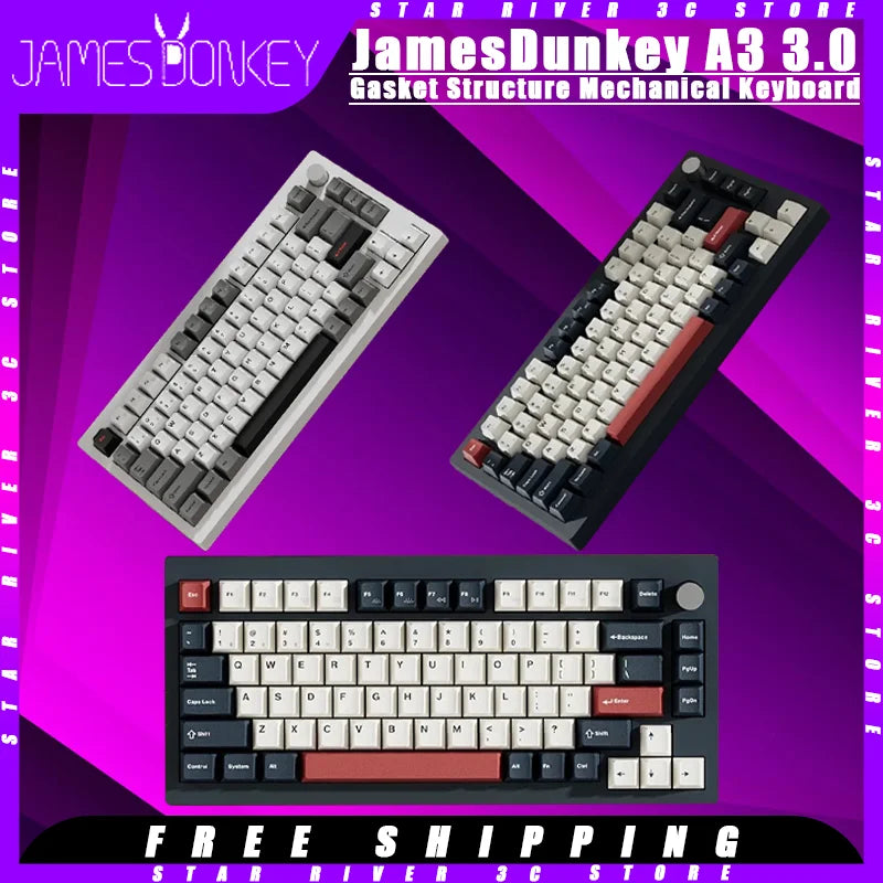 James Donkey A3 3.0 Mechanical Keyboard Wireless Tri-Mode 81Keys Hot Swap Keyboard