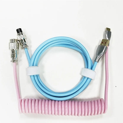 Coiled Cable Mechanical Keyboard Aviator Cable Type-C to USB Connector Keyboard Aviation Cable 