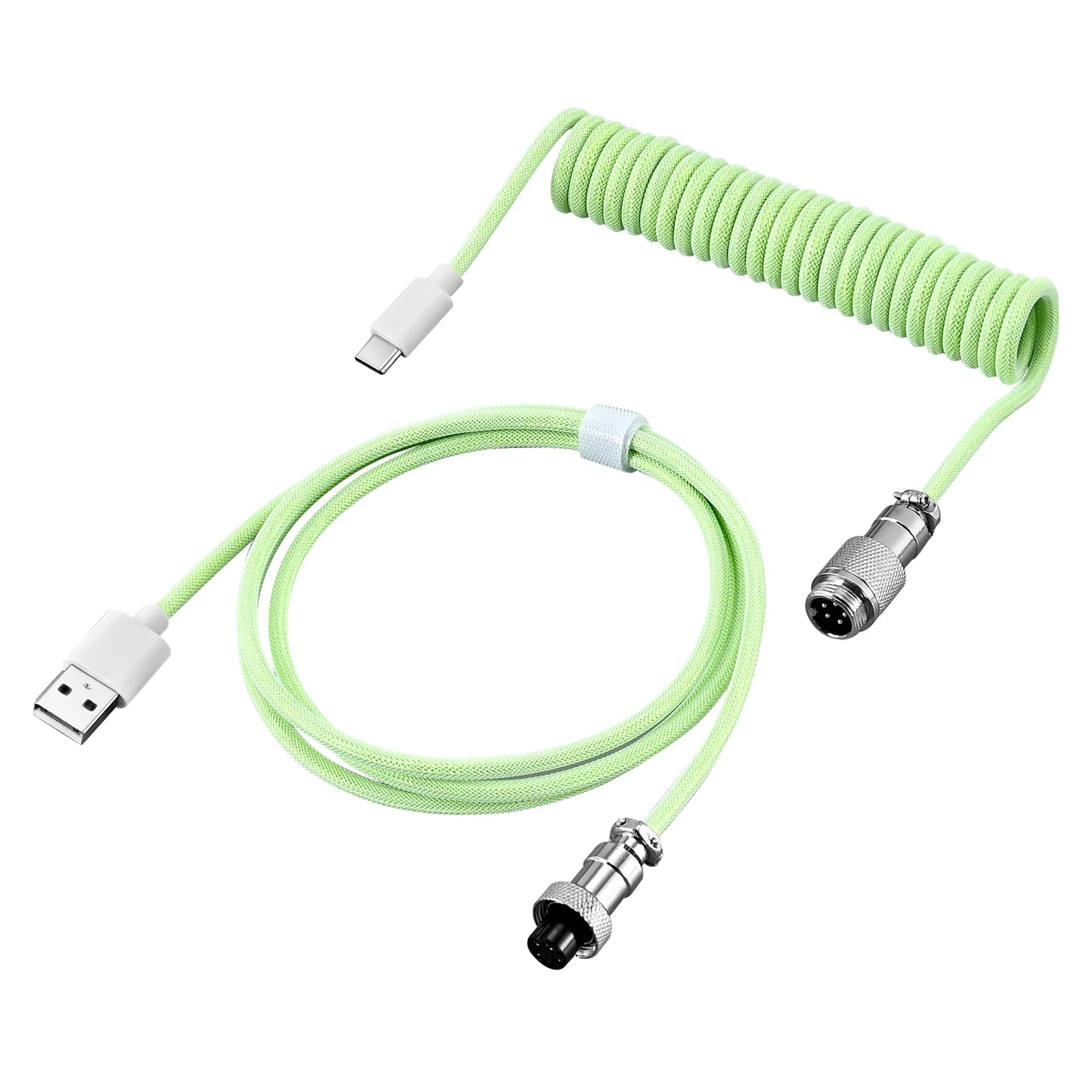 Mechanical Keyboard Coiled Cable Wire Type C USB Port Aviator Coiling Cable 