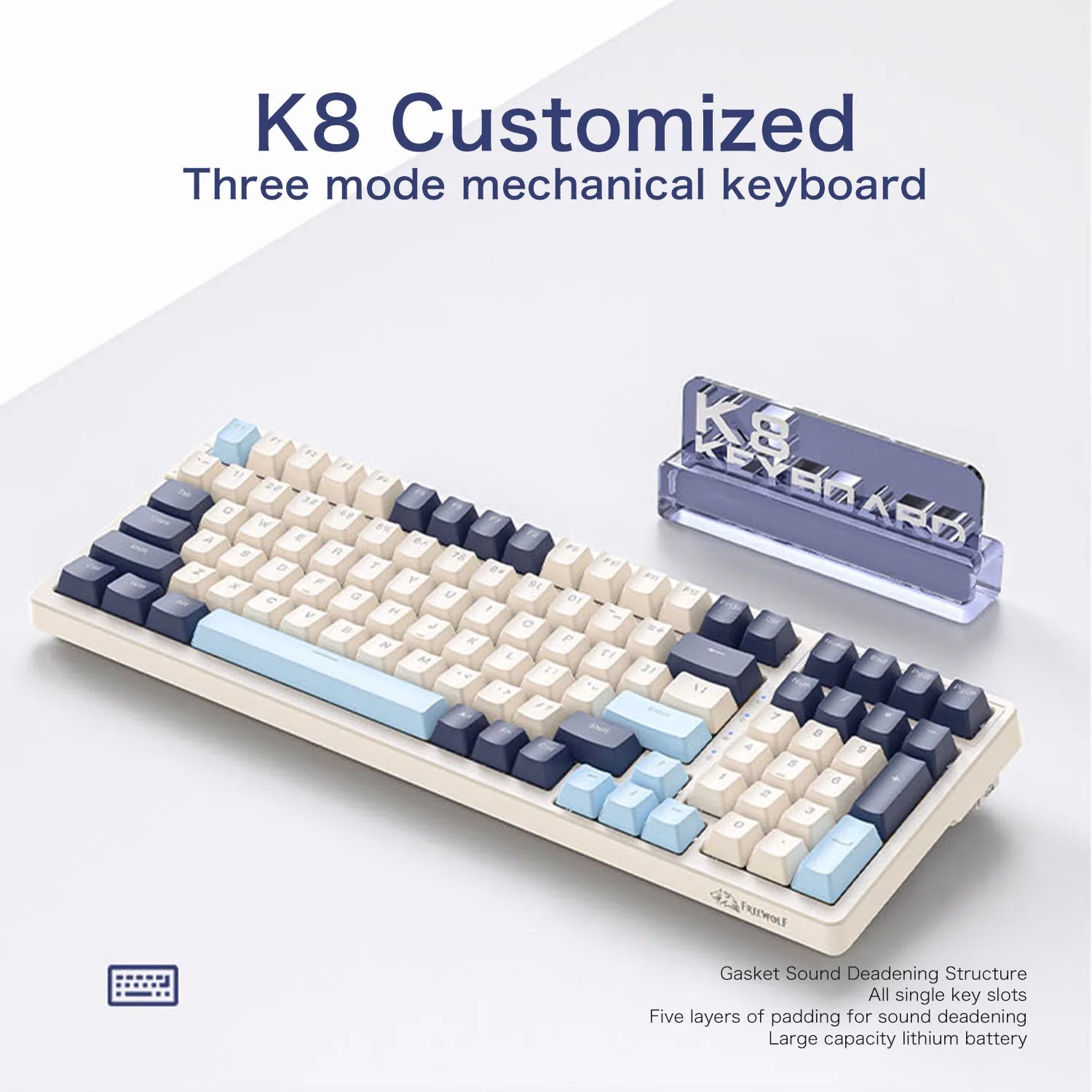 K8 100 Key Wireless Mechanical Keyboard Tri-Mode Connection,Full Key Hot Swap,Lighting Effects,Gasket Mount