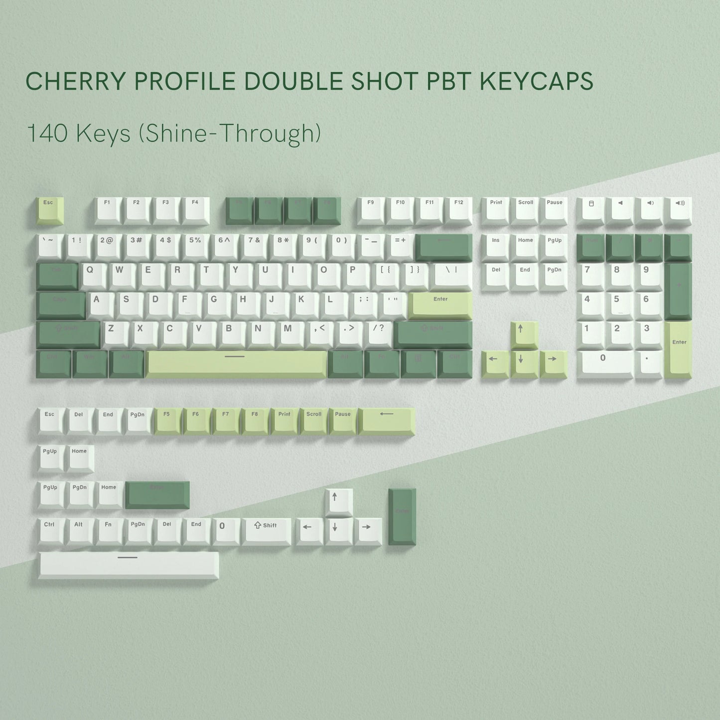 [Key Caps Only] Womier PBT Keycap Double Shot Cherry Profile Key caps for Cherry MX Switches