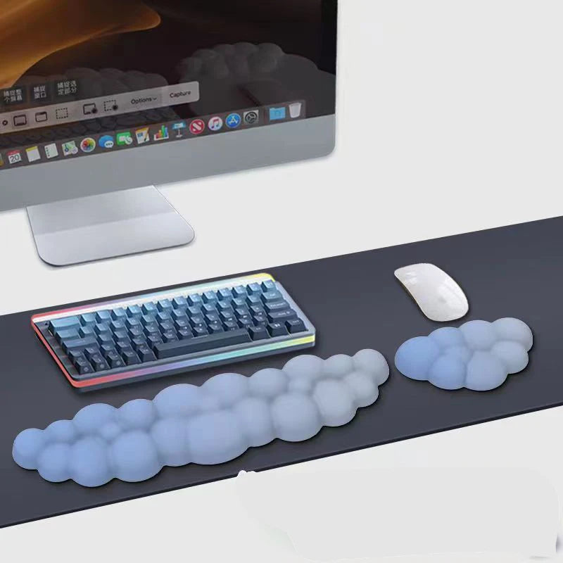 Keyboard Cloud Wrist Rest Pad Anti-Slip Desk Mat Memory Foam Rest Ergonomic