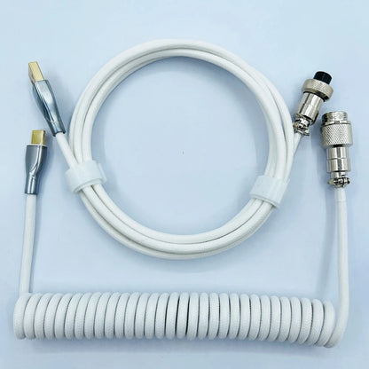 Coiled Cable Mechanical Keyboard Aviator Cable Type-C to USB Connector Keyboard Aviation Cable 