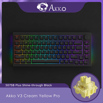 Akko 5075B plus ANSI/ISO 75% Mechanical Gaming Keyboard 3/5 Pin Hot Swap Three-Modes RGB 2.4Ghz Wireless