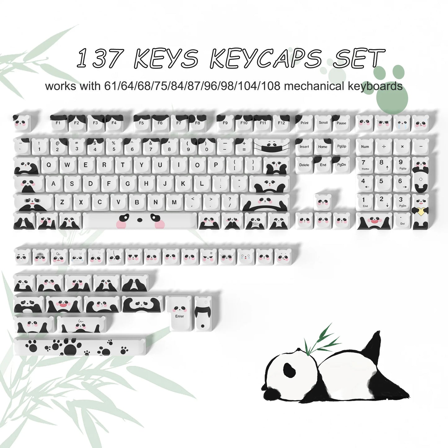 [Key Caps Only} 143 Keys PBT Keycap 5 Sides DYE-SUB XDA Profile  Cherry MX Switch 