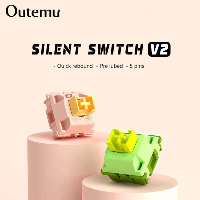 Silent Peach V2 Switch Lubed \\ Silent Lemon V2 Switches Mechanical Keyboard Linear \\ Tactile 5Pin Paragraph Axis Hot Swappable