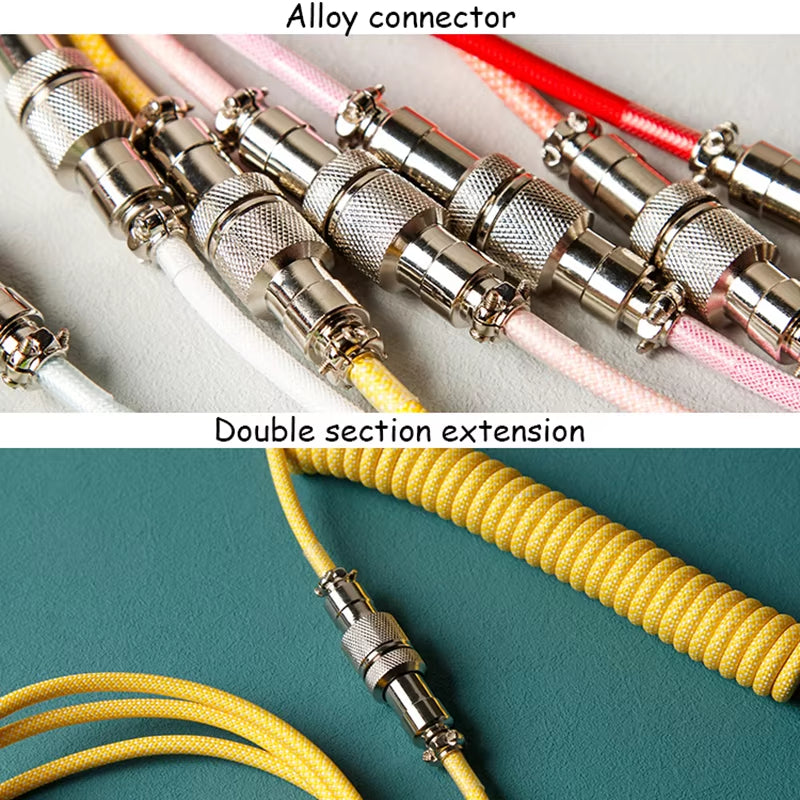 Mechanical Keyboard Wire Type C USB Aviation Cable - Coiled 