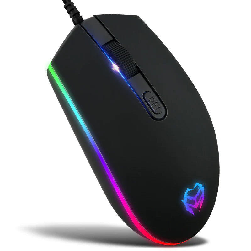 Colorful Crystal Luminous Wired Keyboard Mouse Set