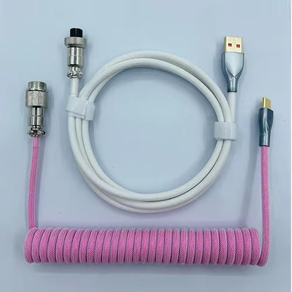 Mechanical Keyboard Wire Type C USB Aviation Cable - Coiled 