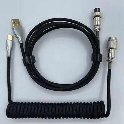 Mechanical Keyboard Wire Type C USB Aviation Cable - Coiled 