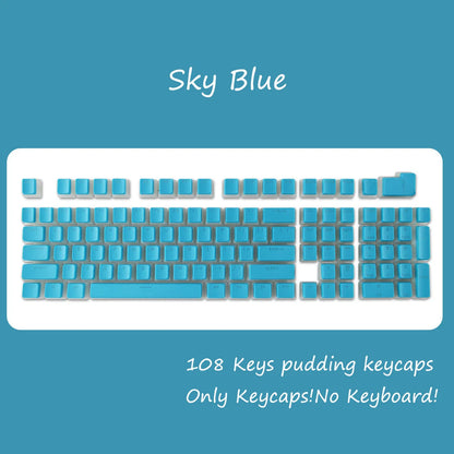 [Keycaps only] OEM Profile PBT Keycaps 108 Keys Pudding Keycap for Cherry MX Switch 