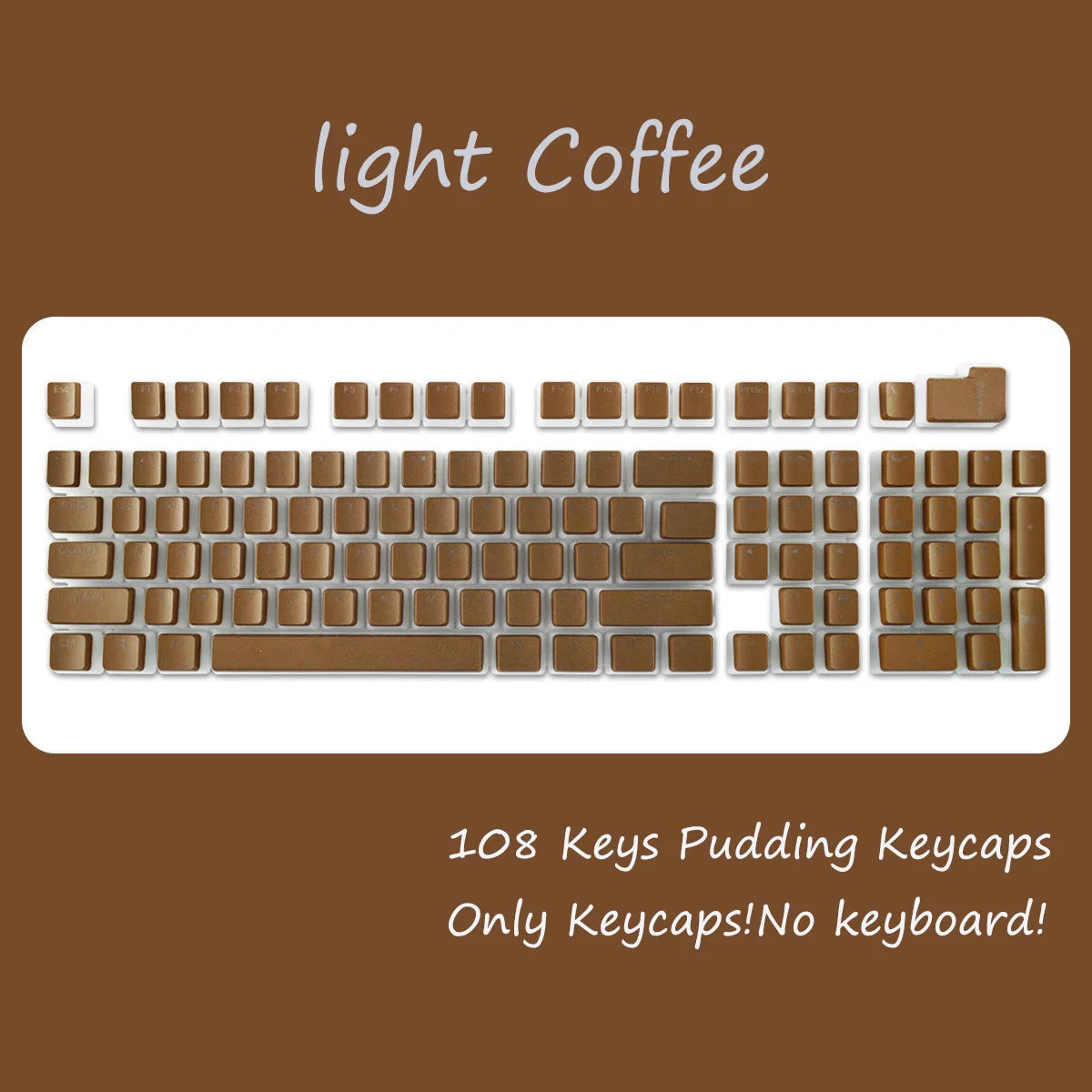 [Keycaps only] OEM Profile PBT Keycaps 108 Keys Pudding Keycap for Cherry MX Switch 