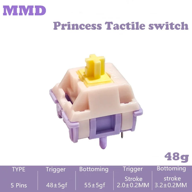 Gmkfans  Princess Switch Linear Tactile 38/45/53/48/60G HIFI Sound Mechanical Keyboard Switches 