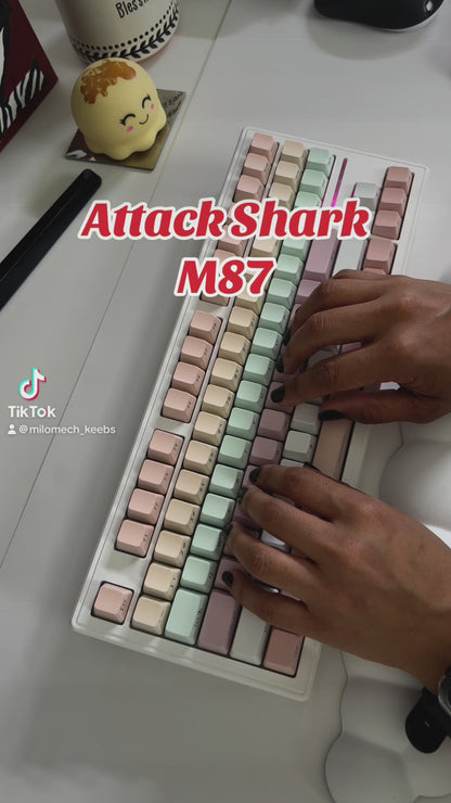 Attack Shark M87 Pro Hot-Swap Mechanical Keyboard Bluetooth/2.4Ghz /USB-C Retro TKL